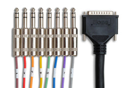 Hosa DTP-803 8-channel DB25 to 1/4 inch TRS Snake 9.9 foot