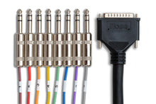 Load image into Gallery viewer, Hosa DTP-805 8-channel DB25 to 1/4 inch TRS Snake 16.5 foot