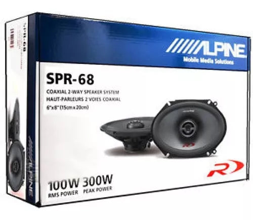 Alpine SPR-68 <br/> 600W Max (200W RMS) 6" x 8" R-Type 2-way car speakers  fits 5"x7" and 6"x8" openings