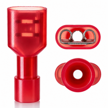 Load image into Gallery viewer, 100pcs Red Nylon Female Quick Disconnect Insulated Connectors 22-18 Gauge .187