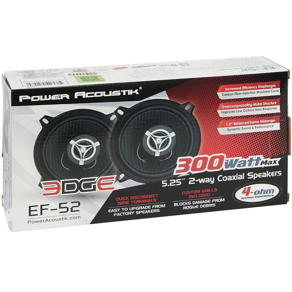 Power Acoustik EF-52 5.25” 2-Way Full-Range Speakers – Pair