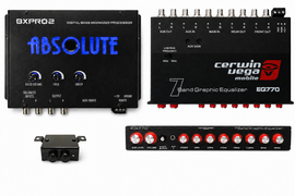 Cerwin Vega EQ770 7-Band Equalizer + BXPRO2 Bass Processor + 2 12' Copper RCA
