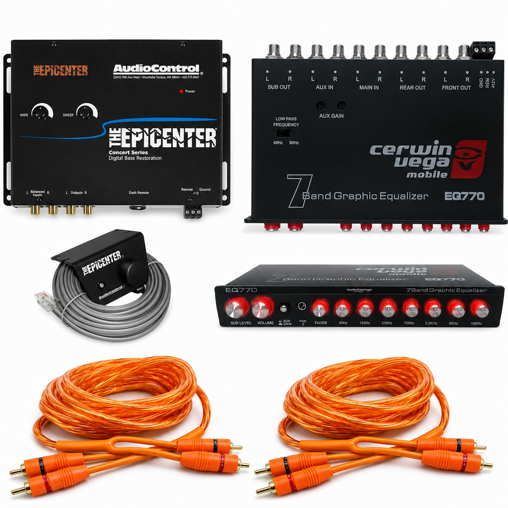 Audio Control The Epicenter & Cerwin-Vega EQ-770 & 2 12' Copper Rca Cable