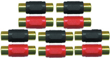 Load image into Gallery viewer, MR DJ MDFF100-10 Female-to-Female RCA Barrel Connector Red &amp; Black (10 Pack)