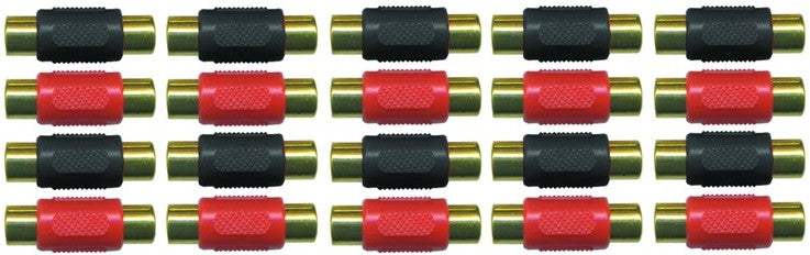 Absolute FF100-20 Female-to-Female RCA Barrel Connector Red & Black (20 Pack)