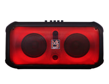 Load image into Gallery viewer, 2 MR DJ FIRE-FLAME 6.5" X 2 Rechargeable Portable Bluetooth Karaoke Speaker with Party Flame Lights Microphone TWS USB FM Radio