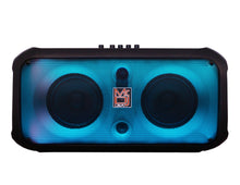 Load image into Gallery viewer, 2 MR DJ FIRE-FLAME 6.5" X 2 Rechargeable Portable Bluetooth Karaoke Speaker with Party Flame Lights Microphone TWS USB FM Radio