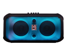 Load image into Gallery viewer, MR DJ FIRE-FLAME Double 6.5" Rechargeable Portable Karaoke Speaker with Party Flame Lights Microphone TWS USB FM Radio