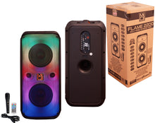 Load image into Gallery viewer, MR DJ FLAME2200 6.5" X 2 Rechargeable Portable Bluetooth Karaoke Speaker with Party Flame Lights Microphone TWS USB FM Radio