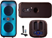 Load image into Gallery viewer, 2 MR DJ 6.5" X 2 Rechargeable Bluetooth Karaoke Speaker Lights Mic TWS USB
