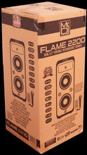 Load image into Gallery viewer, MR DJ FLAME2200 6.5" X 2 Rechargeable Portable Bluetooth Karaoke Speaker with Party Flame Lights Microphone TWS USB FM Radio