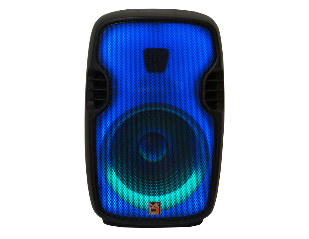 MR DJ FLAME3500LED PRO Portable 15" 2-Way Full-Range Powered/Active DJ PA Speaker with Stand