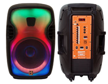 Load image into Gallery viewer, MR DJ FLAME3500LED PRO Portable 15" 2-Way Full-Range Powered/Active DJ PA Speaker with Stand