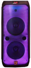 Load image into Gallery viewer, MR DJ FLAME4200 10" X 2 Rechargeable Portable Bluetooth Karaoke Speaker with Party Flame Lights Microphone TWS USB FM Radio