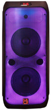 Load image into Gallery viewer, MR DJ FLAME4200 10" X 2 Rechargeable Portable Bluetooth Karaoke Speaker with Party Flame Lights Microphone TWS USB FM Radio + LED Crystal Magic Ball