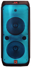 Load image into Gallery viewer, MR DJ FLAME4200 10" X 2 Rechargeable Portable Bluetooth Karaoke Speaker with Party Flame Lights Microphone TWS USB FM Radio + 18-LED Slim Par Wash DJ Light
