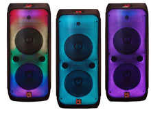 Load image into Gallery viewer, MR DJ FLAME4200 10" X 2 Rechargeable Portable Bluetooth Karaoke Speaker with Party Flame Lights Microphone TWS USB FM Radio