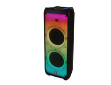 Load image into Gallery viewer, MR DJ FLAME5500LED+ 5500W Dual 12” Bluetooth Rechargeable Party Speaker Flame LED Lights 2 Wireless Mic TWS Portable DJ PA System