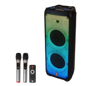 Load image into Gallery viewer, MR DJ FLAME5500LED+ 5500W Dual 12” Bluetooth Rechargeable Party Speaker Flame LED Lights 2 Wireless Mic TWS Portable DJ PA System