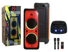 Load image into Gallery viewer, MR DJ FLAME5500LED Portable Dual 12" Full-Range Powered/Active DJ PA Multipurpose Live Sound Bluetooth 3 Way Loudspeakers