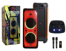 Load image into Gallery viewer, MR DJ FLAME5500LED DUAL 12" TWS Colorful Flame Lighting Rechargeable Bluetooth Speaker 5500 Watts