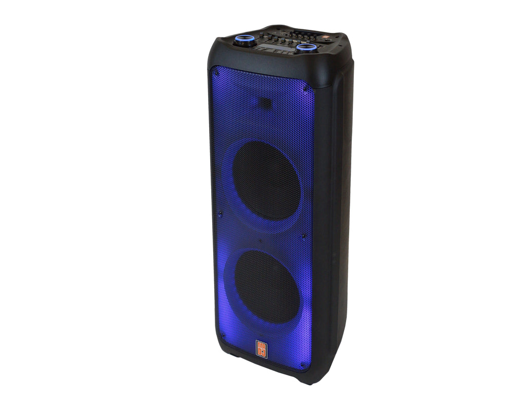 MR DJ FLAME5500LED+ 5500W Dual 12” Bluetooth Rechargeable Party Speaker Flame LED Lights 2 Wireless Mic TWS Portable DJ PA System