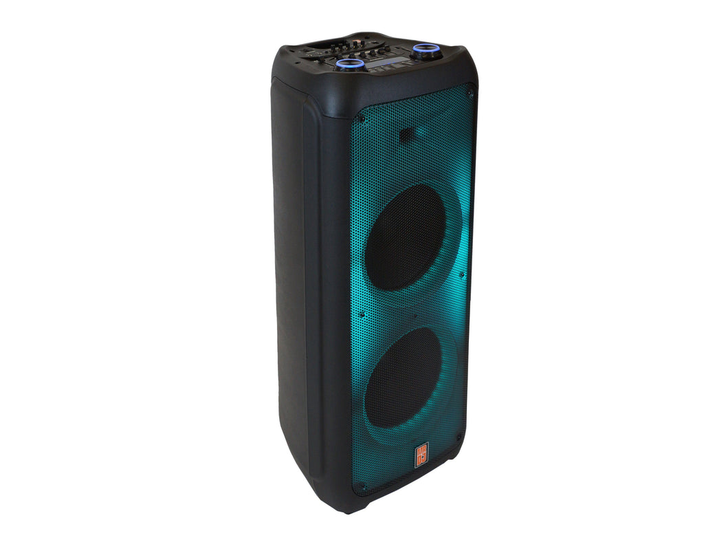 MR DJ FLAME5500LED+ 5500W Dual 12” Bluetooth Rechargeable Party Speaker Flame LED Lights 2 Wireless Mic TWS Portable DJ PA System