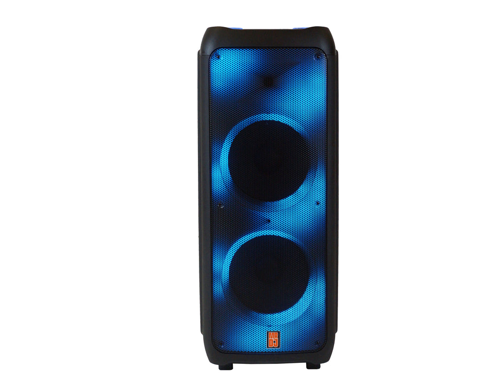 MR DJ FLAME5500LED+ 5500W Dual 12” Bluetooth Rechargeable Party Speaker Flame LED Lights 2 Wireless Mic TWS Portable DJ PA System