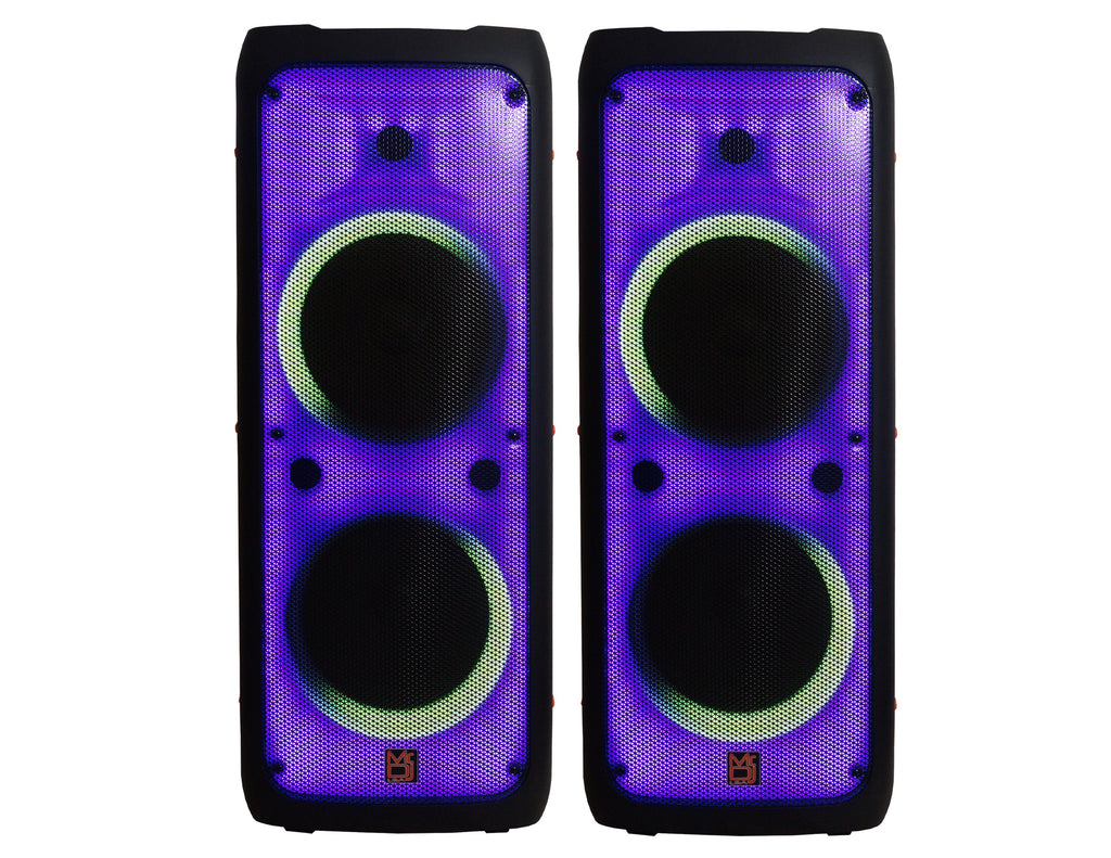 2 MR DJ FLAME5500LED Professional Portable Dual 12" 3-Way Full-Range Powered/Active DJ PA Multipurpose Live Sound Bluetooth Loudspeaker