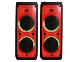 2 MR DJ FLAME5500LED Bluetooth PA Party Speakers Liquid Crystal LED 2 x 12