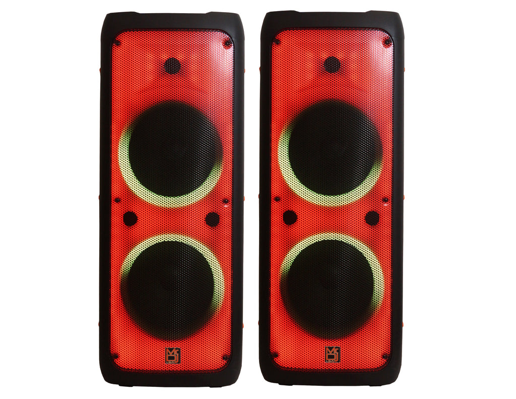 2 MR DJ FLAME5500LED Professional Portable Dual 12" 3-Way Full-Range Powered/Active DJ PA Multipurpose Live Sound Bluetooth Loudspeaker