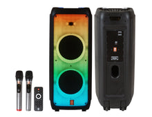 Load image into Gallery viewer, MR DJ FLAME5500LED+ 5500W Dual 12” Bluetooth Rechargeable Party Speaker Flame LED Lights 2 Wireless Mic TWS Portable DJ PA System