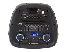 Load image into Gallery viewer, MR DJ FLAME5500LED+ 5500W Dual 12” Bluetooth Rechargeable Party Speaker Flame LED Lights 2 Wireless Mic TWS Portable DJ PA System