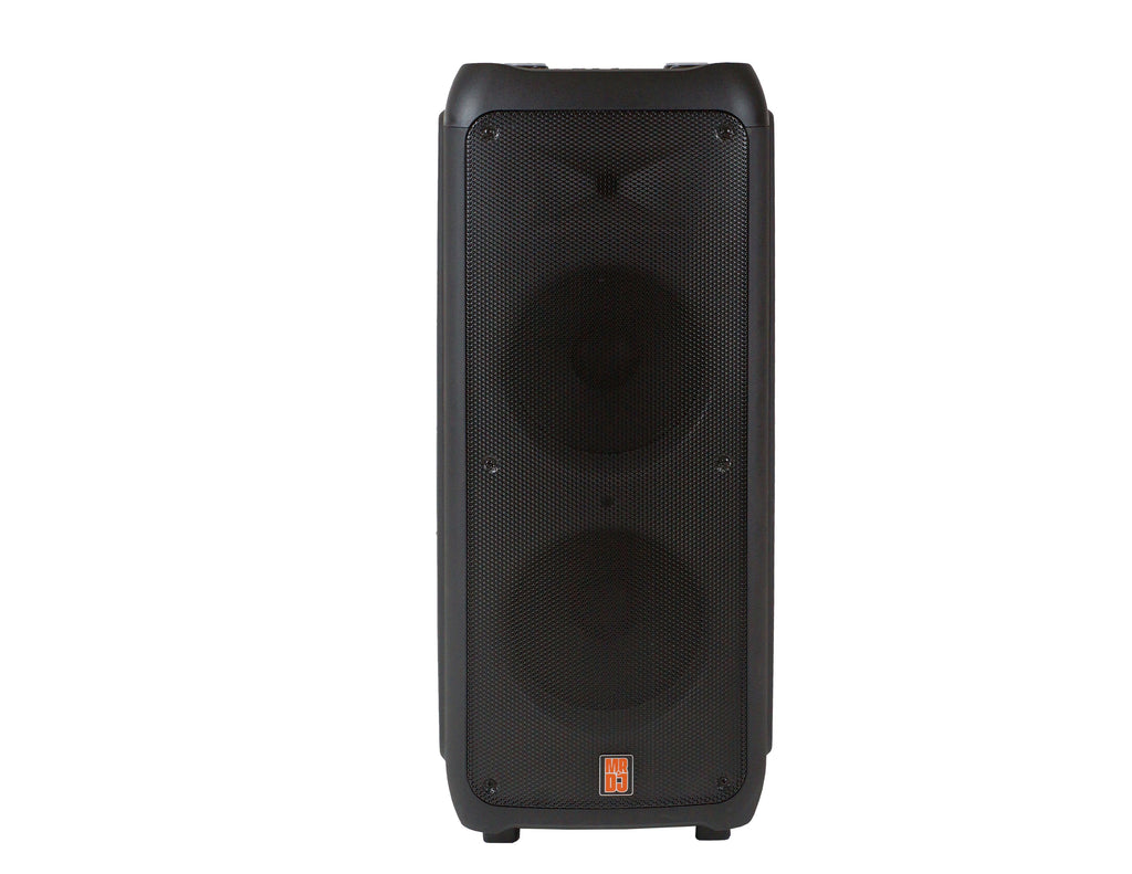 MR DJ FLAME5500LED+ 5500W Dual 12” Bluetooth Rechargeable Party Speaker Flame LED Lights 2 Wireless Mic TWS Portable DJ PA System