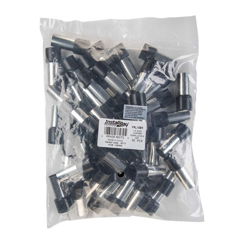 Install Bay FRL10BK Ferrules - Black 1/0GA - 50 per Bag