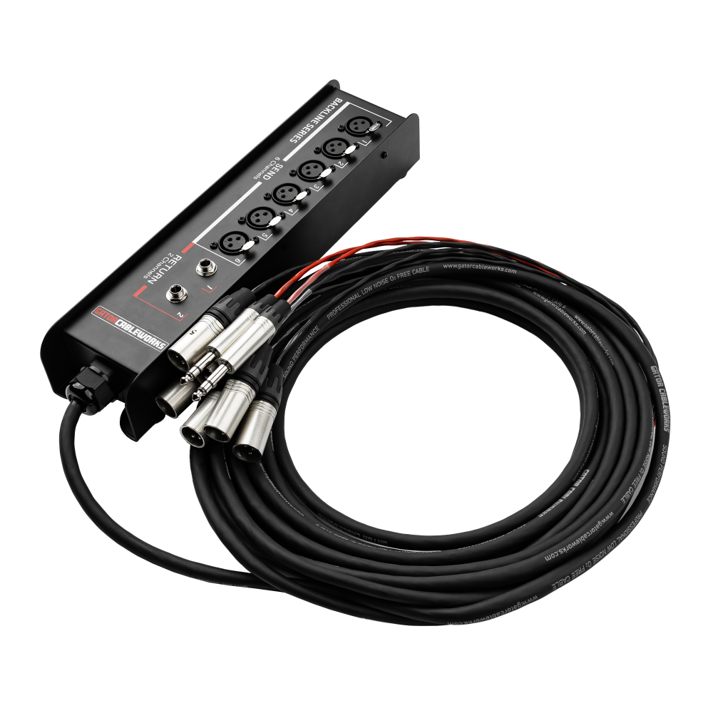 Gator CableWorks GCWB-DS6X2-30 Backline Series 6×2 Drop Snake – 30 Feet