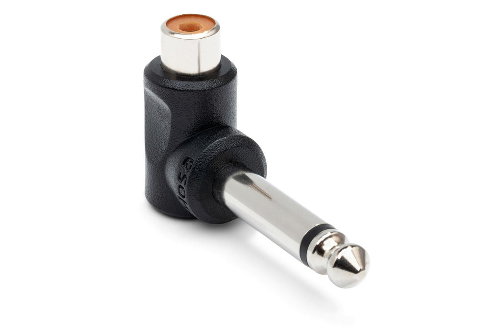 Hosa GPR-123 Right-angle Female RCA to Male 1/4" TS Adapters 2-pack