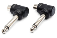 Load image into Gallery viewer, Hosa GPR-123 Right-angle Female RCA to Male 1/4" TS Adapters 2-pack