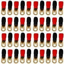 Load image into Gallery viewer, Absolute GRT00-40 1/0 Gauge Crimp Ring Terminals Connectors 40-Pack (Red, Black)