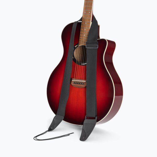 On-Stage GSA10BK Guitar Strap with Leather Ends