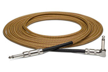 Load image into Gallery viewer, Hosa GTR-518R Straight to Right Angle Guitar Cable 18 foot Tweed