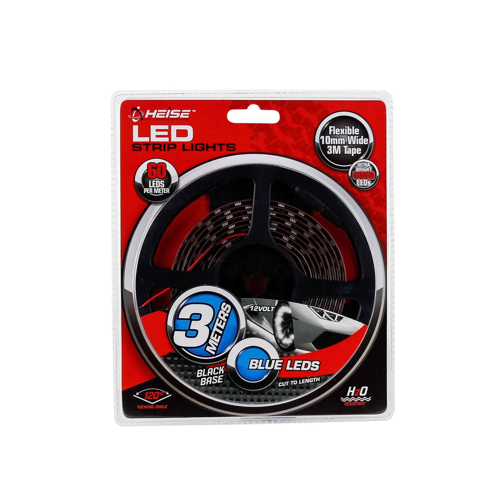 Heise H-B350-BLK 5050 Blue/Black Light Strip with Black Base - 3 Meter, 60 LED, Retail
