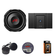 Load image into Gallery viewer, Alpine HDA-V90+RS-W10D4 Status Hi-Res 5-Channel Amplifier &amp; 10-inch R-Series Shallow Subwoofer with Dual 4-Ohm Bundle