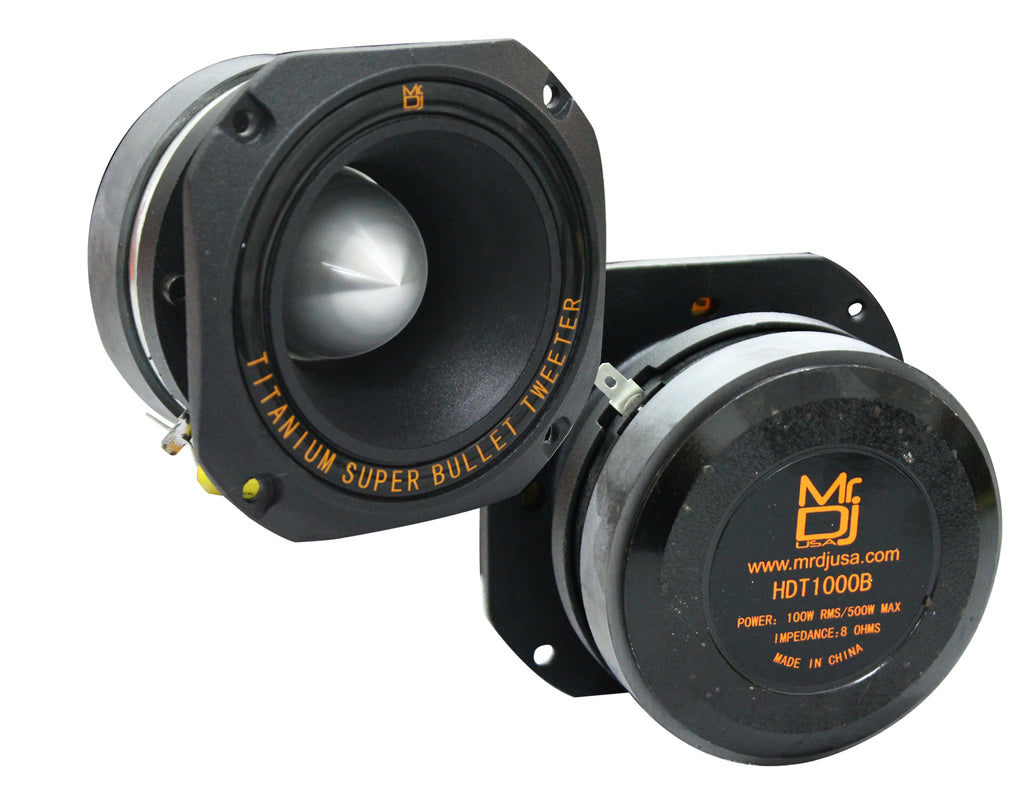 MR DJ HDT600B 600W 4" Piezo Horn Heavy Duty Super Strong Bullet Super Tweeter