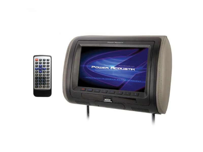 2 Power Acoustik HDVD-71CC Universal Replacement Headrest w/ DVD Player & 7” LCD