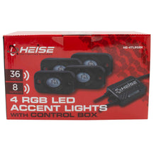 Load image into Gallery viewer, Heise HE-4TLRGBK RGB Accent Light Kit - 4 RGB Pods, 3 LED