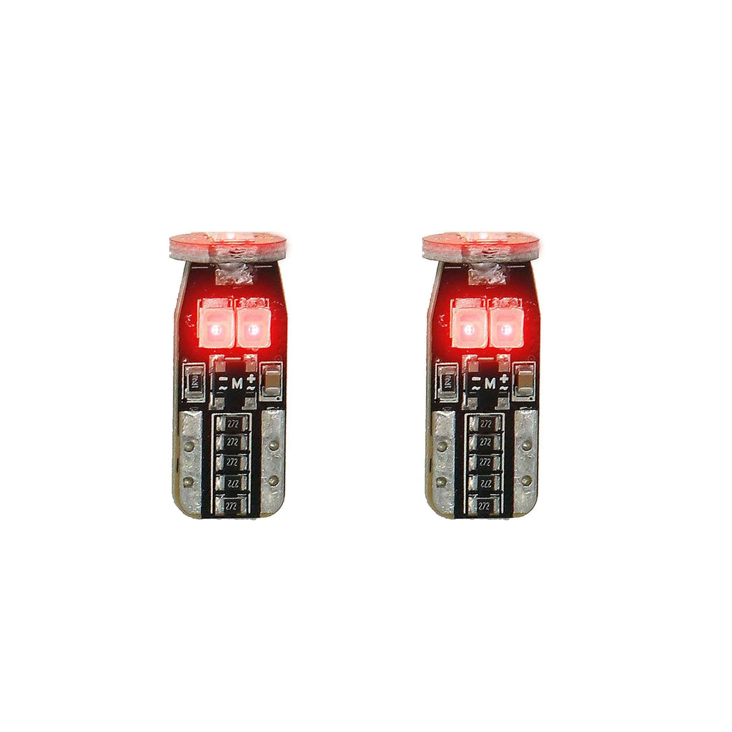Heise HE-CT10R T10 Red LED Bulbs with Integrated Internal CANBUS System - 2-Pack