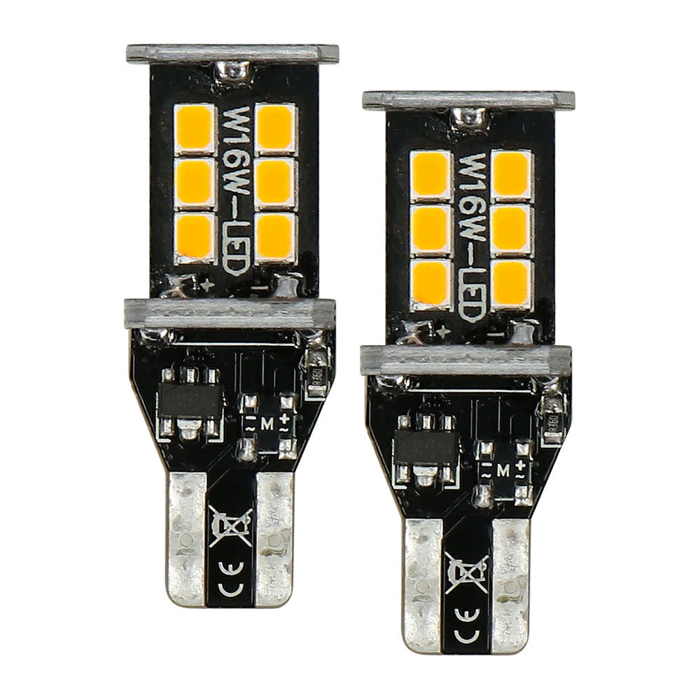 Heise HE-CT15A T15 Amber Bulbs with Integrated Internal CANBUS System - 2-Pack