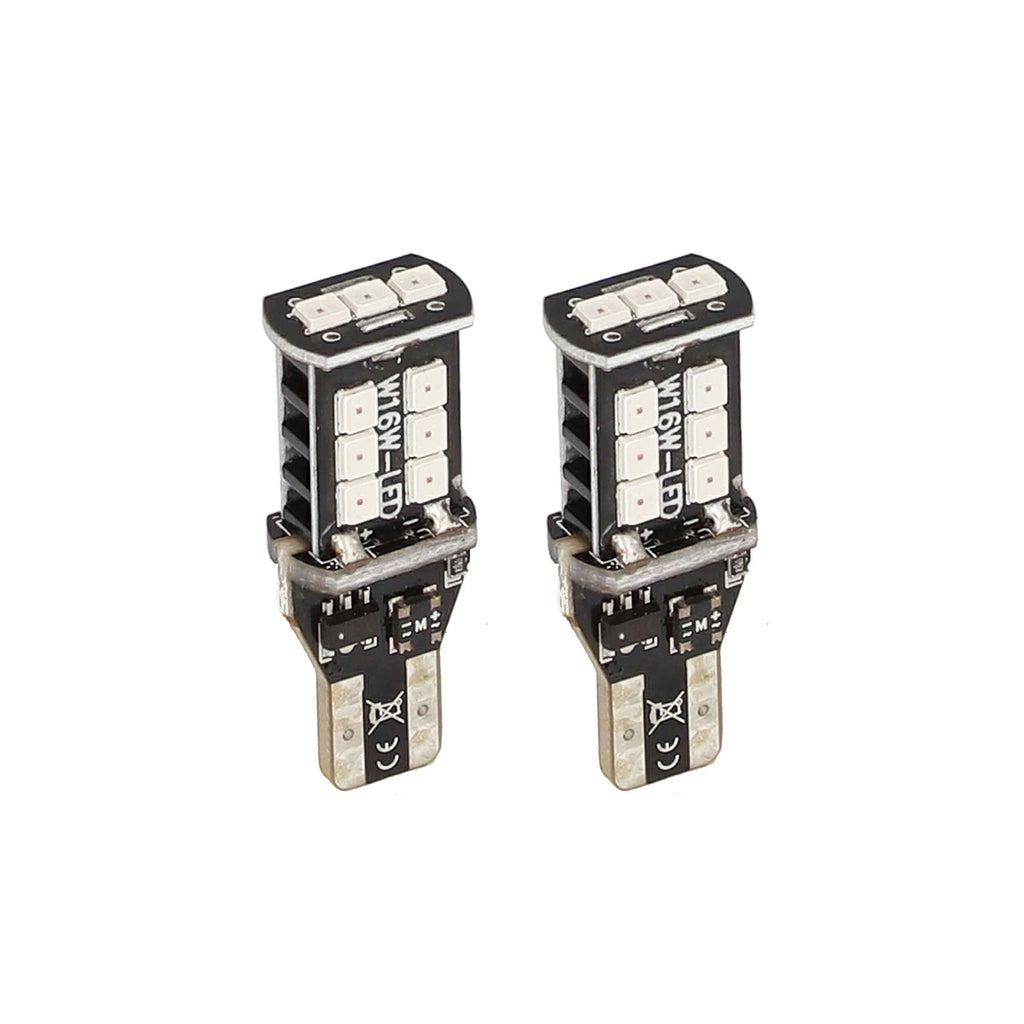 Heise HE-CT15R T15 Red LED Bulbs with Integrated Internal CANBUS System - 2-Pack