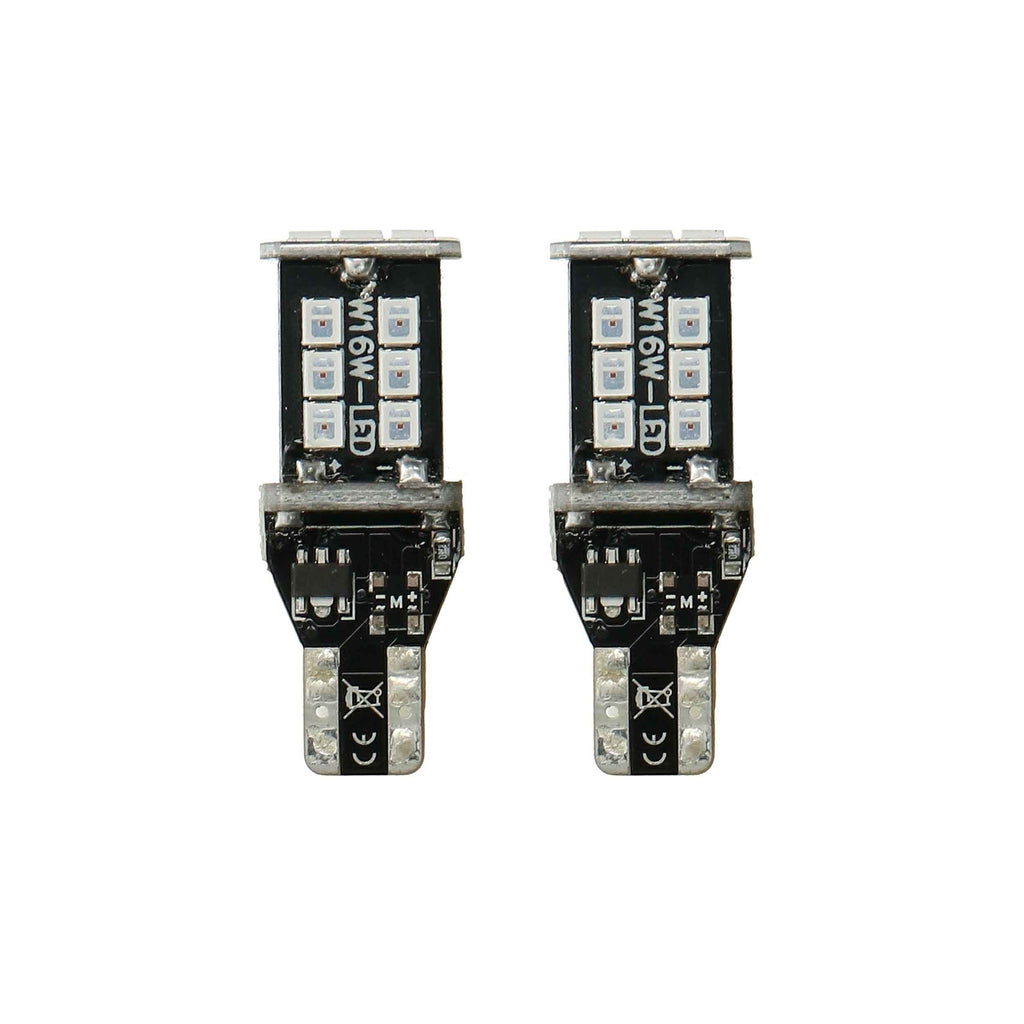 Heise HE-CT15R T15 Red LED Bulbs with Integrated Internal CANBUS System - 2-Pack